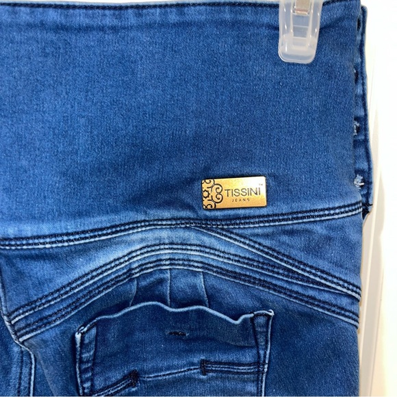 Tissini Womens Colombian Butt Lifting Stretch Jeans size 13 4 side buttons - Picture 7 of 11